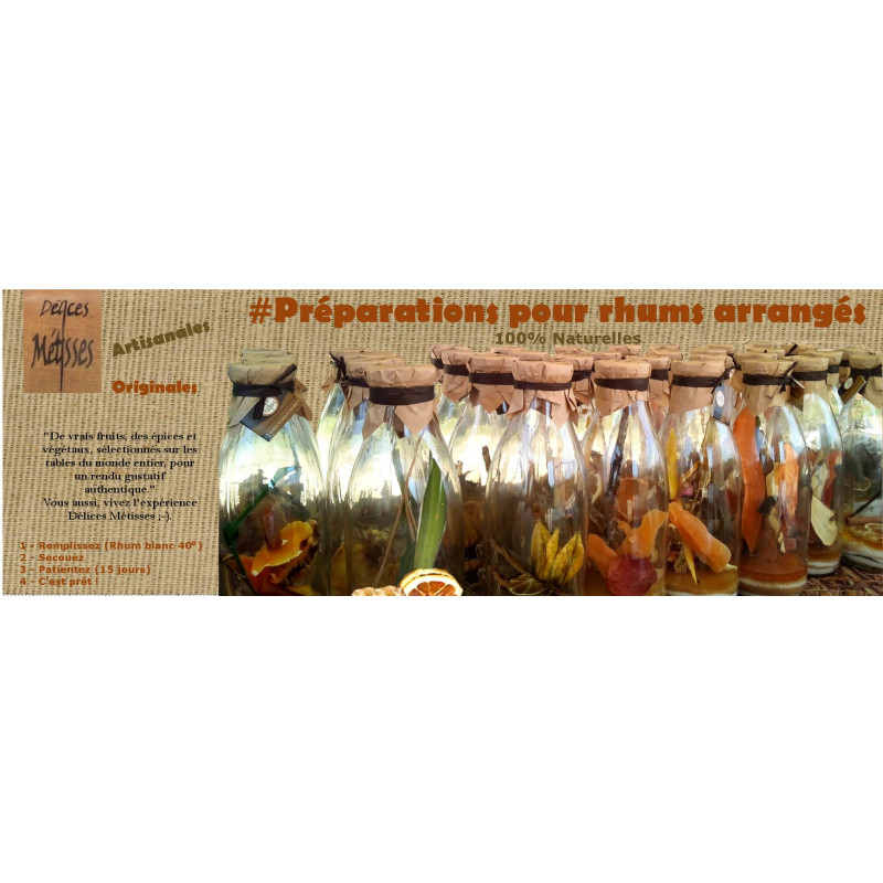 Kit de Préparation Rhum Arrangé Orange, Citron et Passion