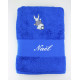 Drap de bain rose roi lapin personnalisé