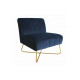 Fauteuil Alfred Velours Bleu Nuit