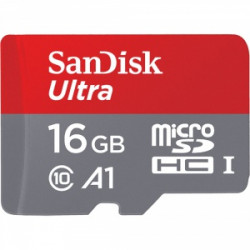 SANDISK Micro SD Ultra 16GB 98 MB/S CL10 + Adaptateur