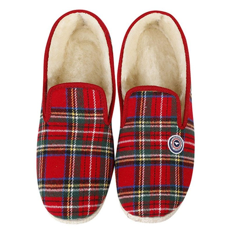 Avis Charentaise Le Slip Francais Charentaises - Chaussons d'intérieur - Tartan rouge - Le Slip Français