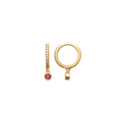Boucles d'Oreilles Plaqué Or & Oxydes
