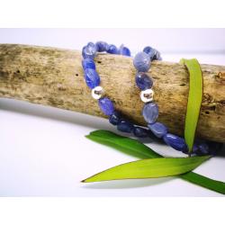 Bracelet Zoïsite bleue ou Tanzanite création