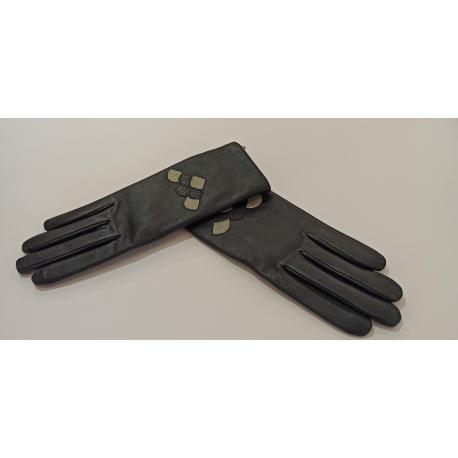 Gants cuir agneau double soie