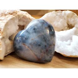 Galet cœur Opale bleue