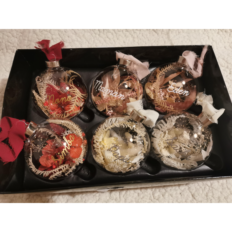 Boule De Noël Personnalisable En PLA Bio – Diamètre 7 Cm, Fabriquée En France Avec Imprimante 3D
