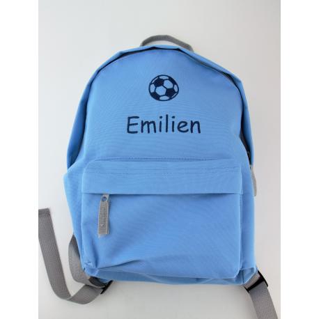 Sac à dos bleu ciel foot personnalisé Sac à dos bleu ciel foot personnalisé