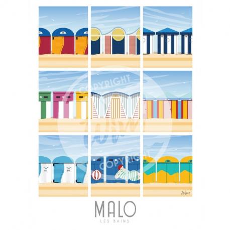 Affiche MALO - Les cabines de Malo - Wim'
