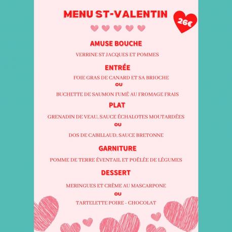 Menu Saint-Valentin Menu Saint-Valentin