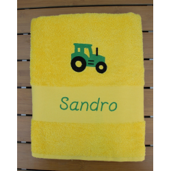 Serviette personnalisée avec tracteur