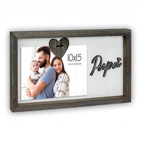 Cadre mamy  blanc et bois pour photo 10x15 cm Horizontale