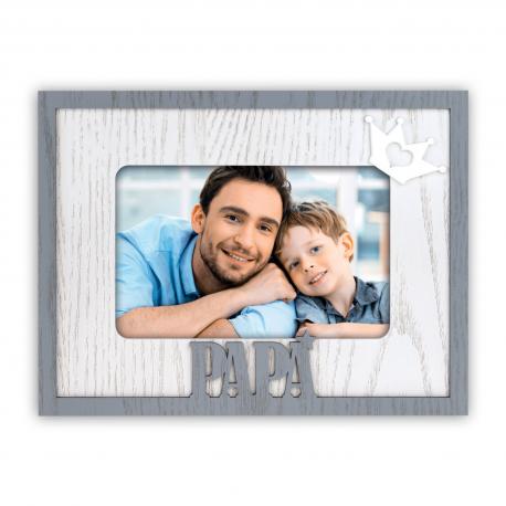 Cadre mamy  blanc et bois pour photo 10x15 cm Horizontale