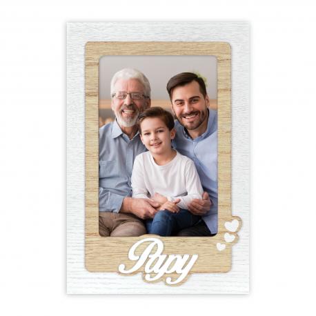 Cadre PAPY blanc et marron pour photo 10x15 cm Verticale