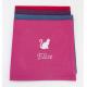 Serviette de table personnalisée chat framboise