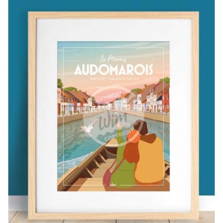 Affiche LE MARAIS AUDOMAROIS - Faubourg du Haut-Pont sous couché de Soleil de Saint-Omer Affiche LE MARAIS AUDOMAROIS - Faubourg du Haut-Pont sous couché de Soleil de Saint-Omer