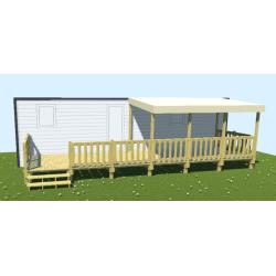 Terrasse demi-couverte 2,5 x 9 m