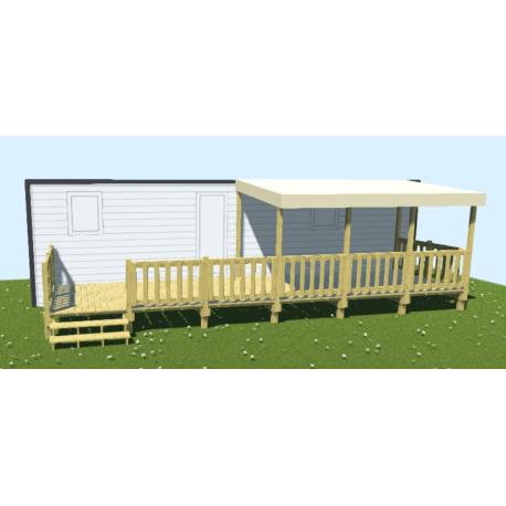 Terrasse demi-couverte 2,5 x 9 m