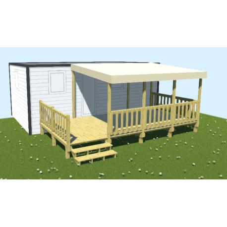 Terrasse demi-couverte 3 x 6 m
