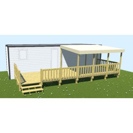 Terrasse demi-couverte 3 x 9 m