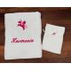 Drap de bain personnalisé licorne rose