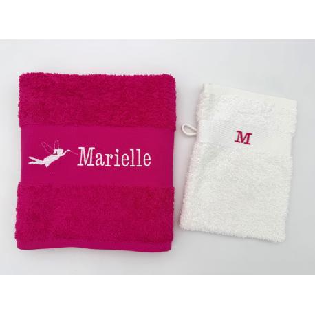 Serviette de toilette avec motif et gant de toilette Serviette de toilette avec motif et gant de toilette