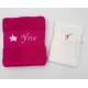 Serviette rouge et gant de toilette assorti
