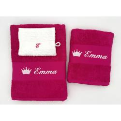 Serviette de toilette et gant de toilette personnalisés
