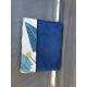 Portefeuille suédine bleu motif fleur de coton
