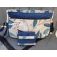 Ensemble Sac et porte-feuille bleu motif fleur