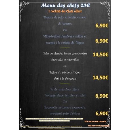 Menu du Chaudron Menu du Chaudron