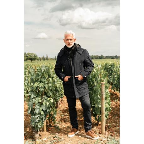 Parka marine en suédine armurée PITAYA HAFNIUM