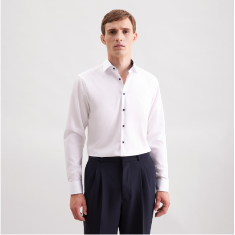 Chemise blanche Seiden avec revers 01.845531 col 01