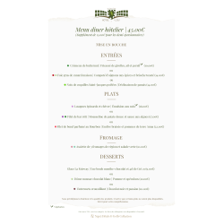 Menu Hôtelier