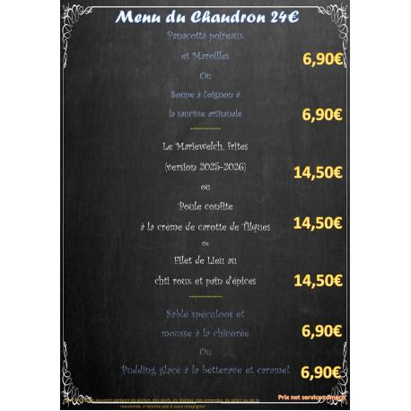 Menu du Chaudron