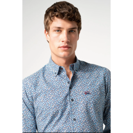 Chemise slim fit pour homme avec imprimé cercle