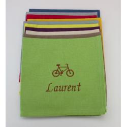 Serviette de table personnalisée Vélo