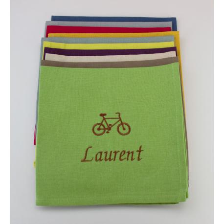 Serviette de table personnalisée Vélo