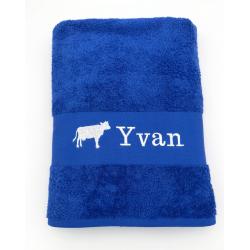 Drap de bain personnalisée prénom et vache