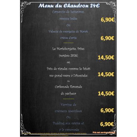 Menu du Chaudron