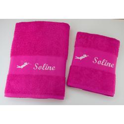 Drap de bain personnalisé prénom et fée