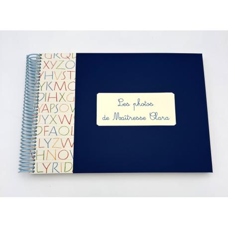 Album photos de classe ENSEIGNANTS bleu et leçon d'écriture