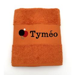 serviette personnalisée Ping-pong et prénom