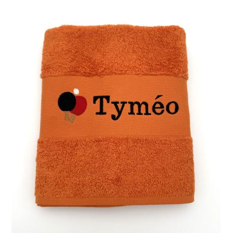 serviette personnalisée Ping-pong et prénom