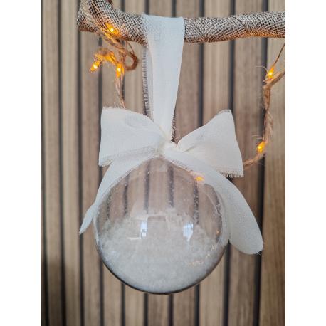 Boule de Noël effet neige personnalisée – 8 cm