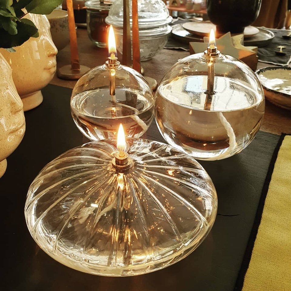 Lot De 3 Lampes à Huile En Verre Transparent – Rechargeables Sans Fumée, Décoration Mariage & Table
