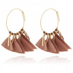 Boucles d'oreilles GAS Bijoux à plumes modèle MARLY pièce unique