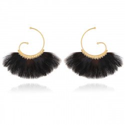 Boucles d'oreilles GAS Bijoux à plumes modèle BUZIOS pièce unique