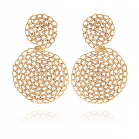 Boucles d'oreilles GAS Bijoux modèle ONDE Gourmette OR