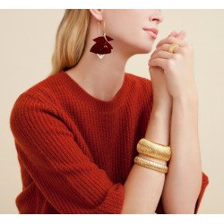 Boucles d'oreilles GAS Bijoux à plumes modèle MARLY pièce unique