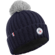 BONNET Le Vent à La Française BLEU MARINE pompon GRIS